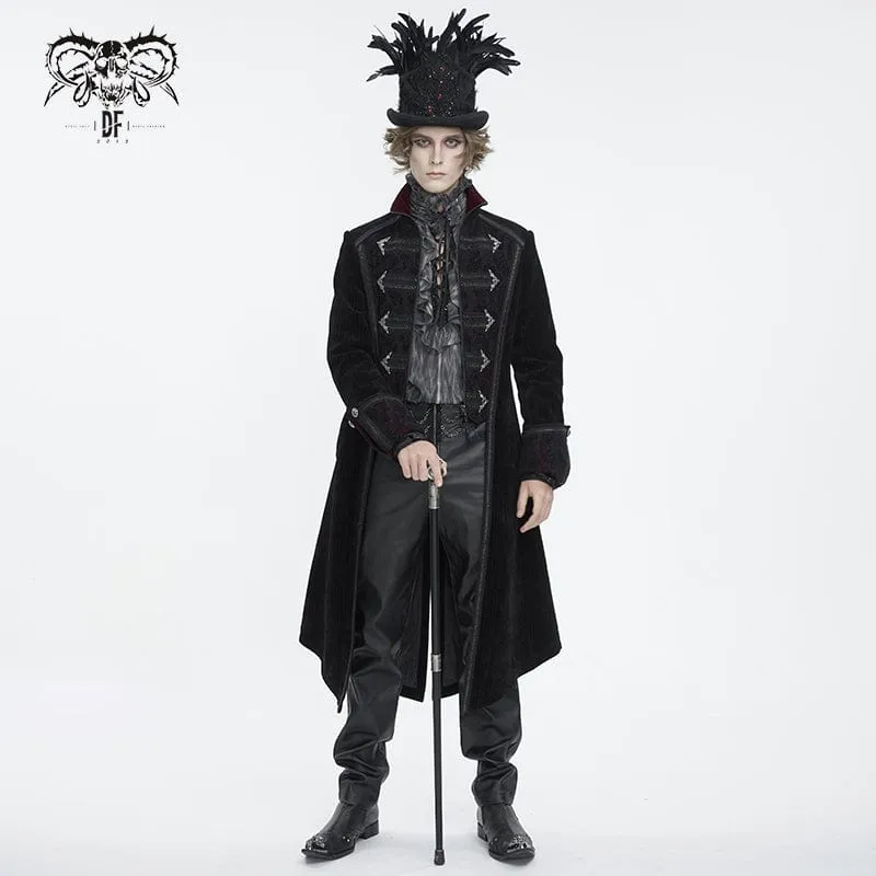 Gothic-Mantel mit Schwalbenschwanz und Stehkragen für Herren