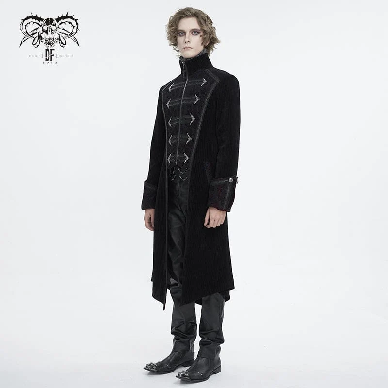 Gothic-Mantel mit Schwalbenschwanz und Stehkragen für Herren