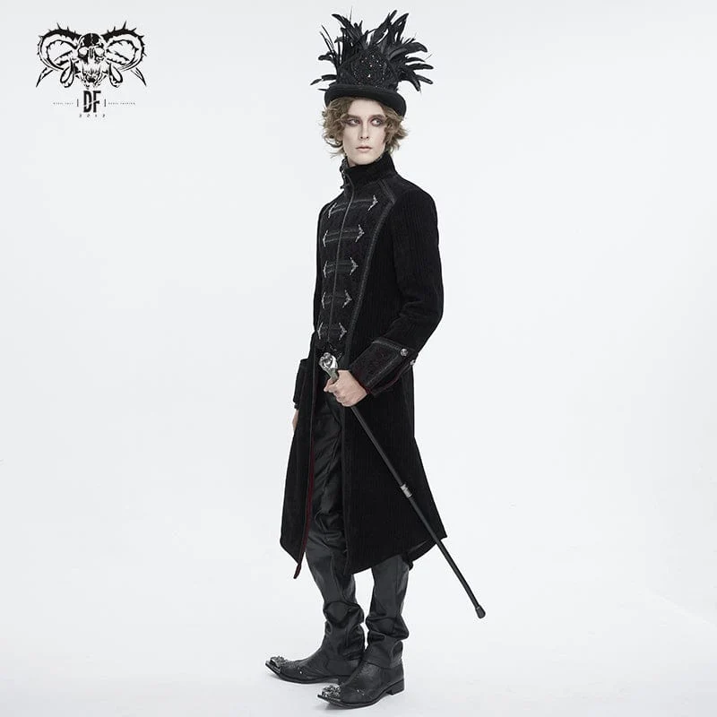 Gothic-Mantel mit Schwalbenschwanz und Stehkragen für Herren