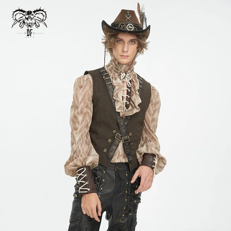 Gothic-Cowboyhut mit Totenkopffedern für Herren