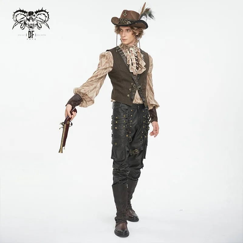 Gothic-Cowboyhut mit Totenkopffedern für Herren