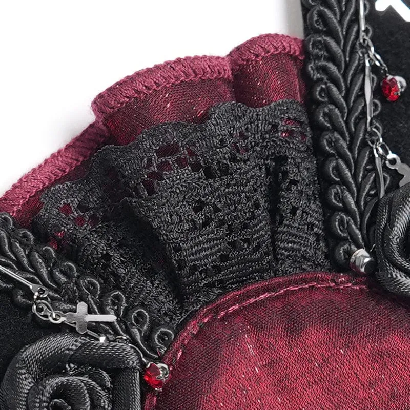 Damen Gothic Fledermaus Rose Kreuz Haarspange Badge Holder