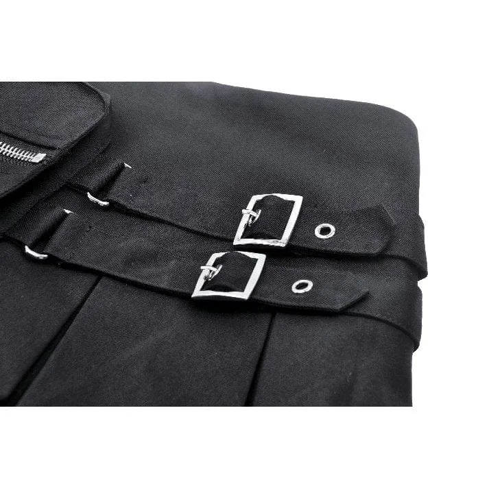 Punk-Faltenrock mit mehreren Taschen für Damen