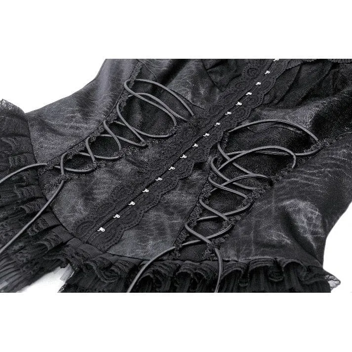 Damen Gothic Lace Splice Schnürweste