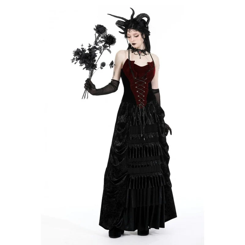 Zweifarbiges Gothic-Fledermaus-Vollbrustkorsett für Damen