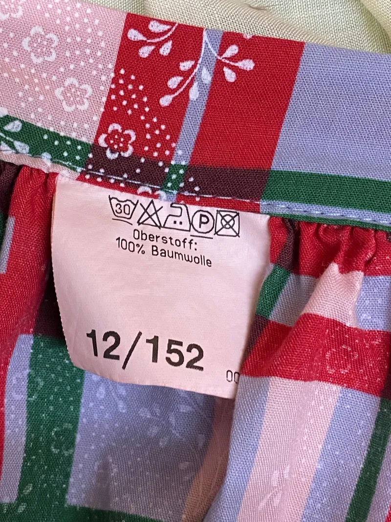 Vintage Dirndlschürze kariert – Größe 152
