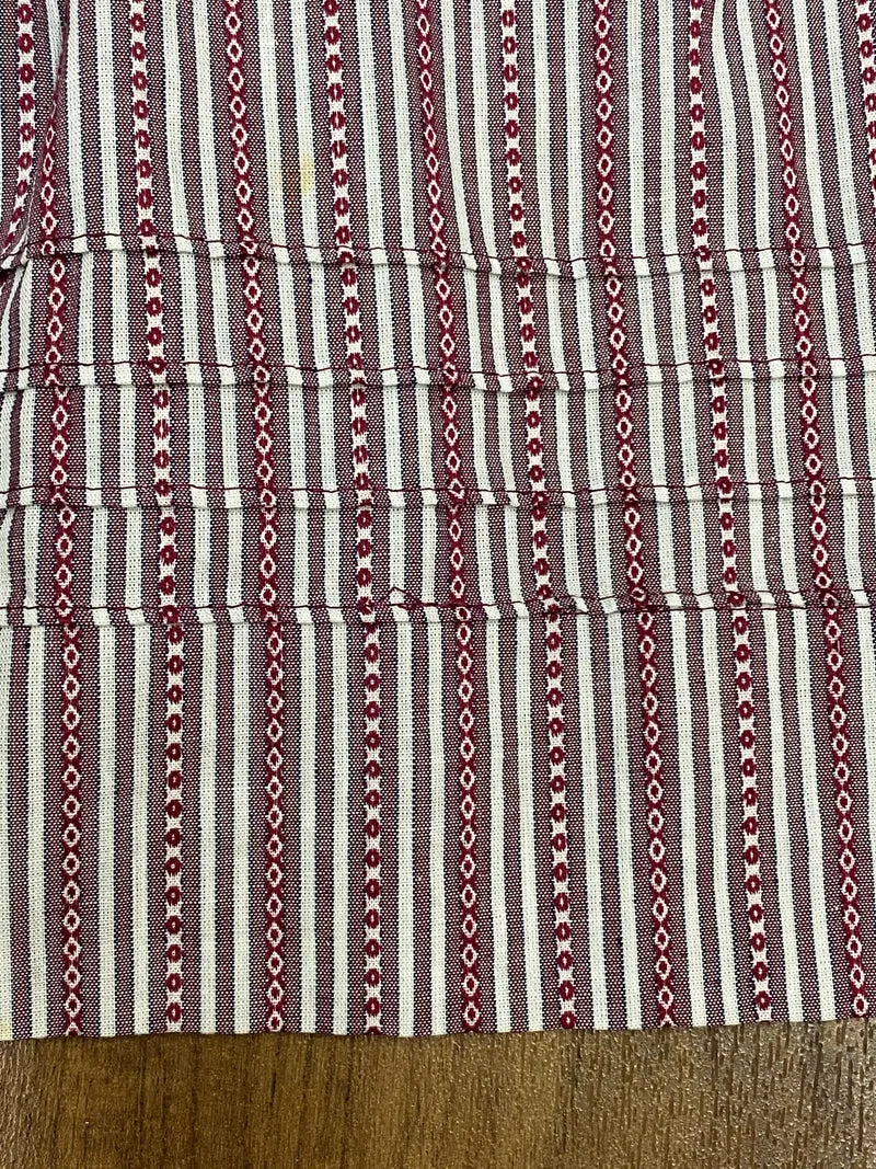 Vintage Dirndlschürze weinrot beige - Baumwolle, mittellang
