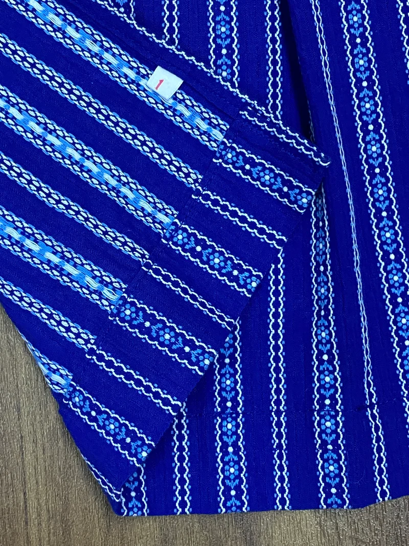 Vintage Dirndlschürze blau weiß hellblau - Blumenranken, mittellang