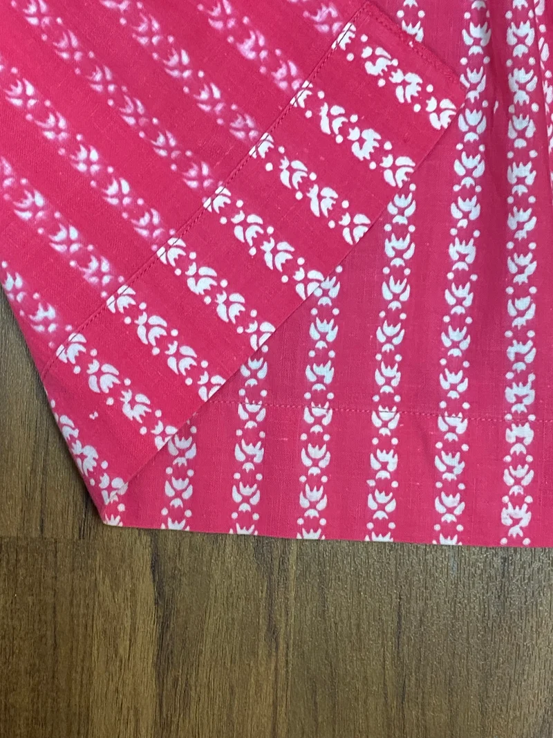 Vintage Dirndlschürze rosa weiß- Rankenborte, mittellang