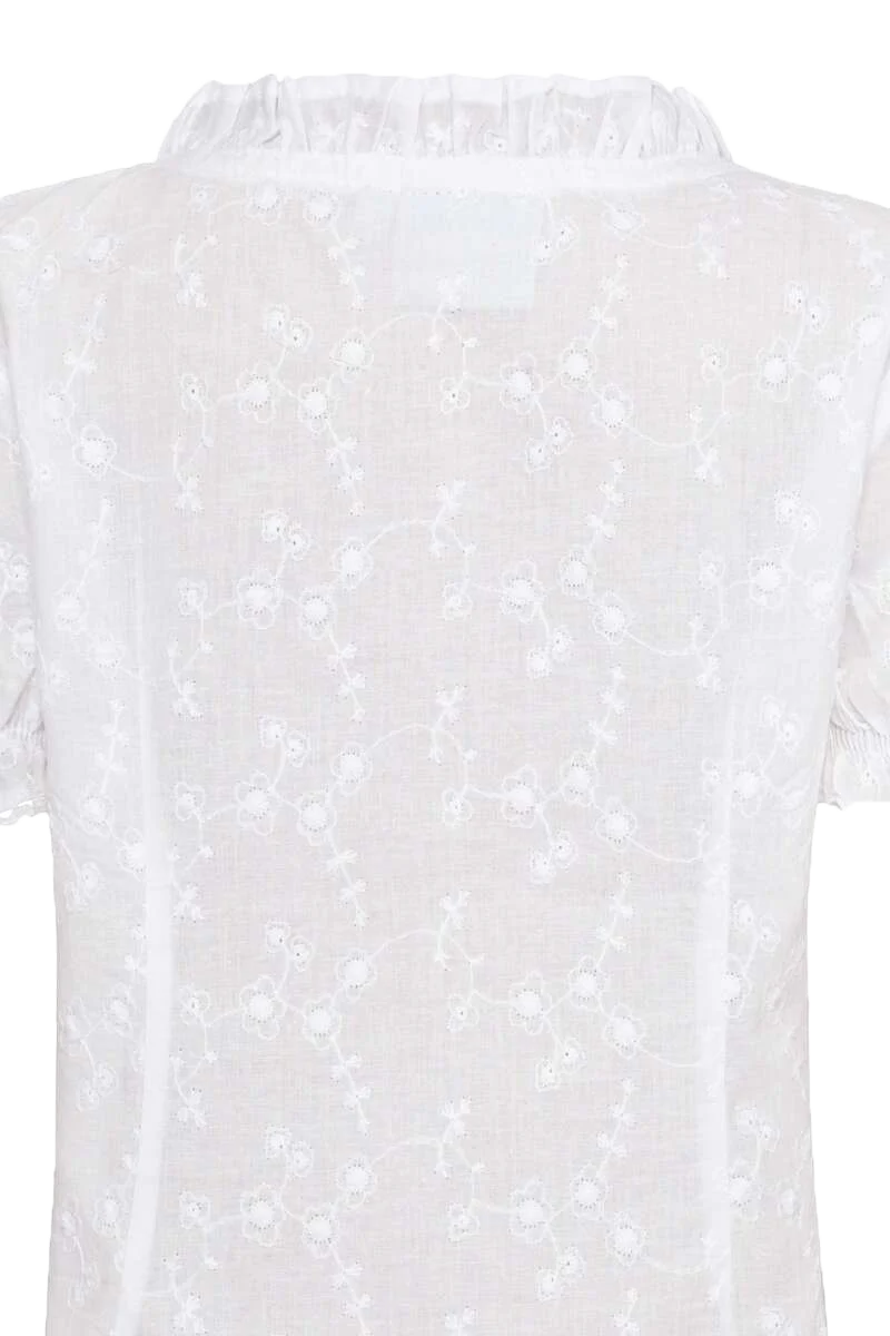 Mädchen Trachten Baumwollbluse mit Blumenstickerei