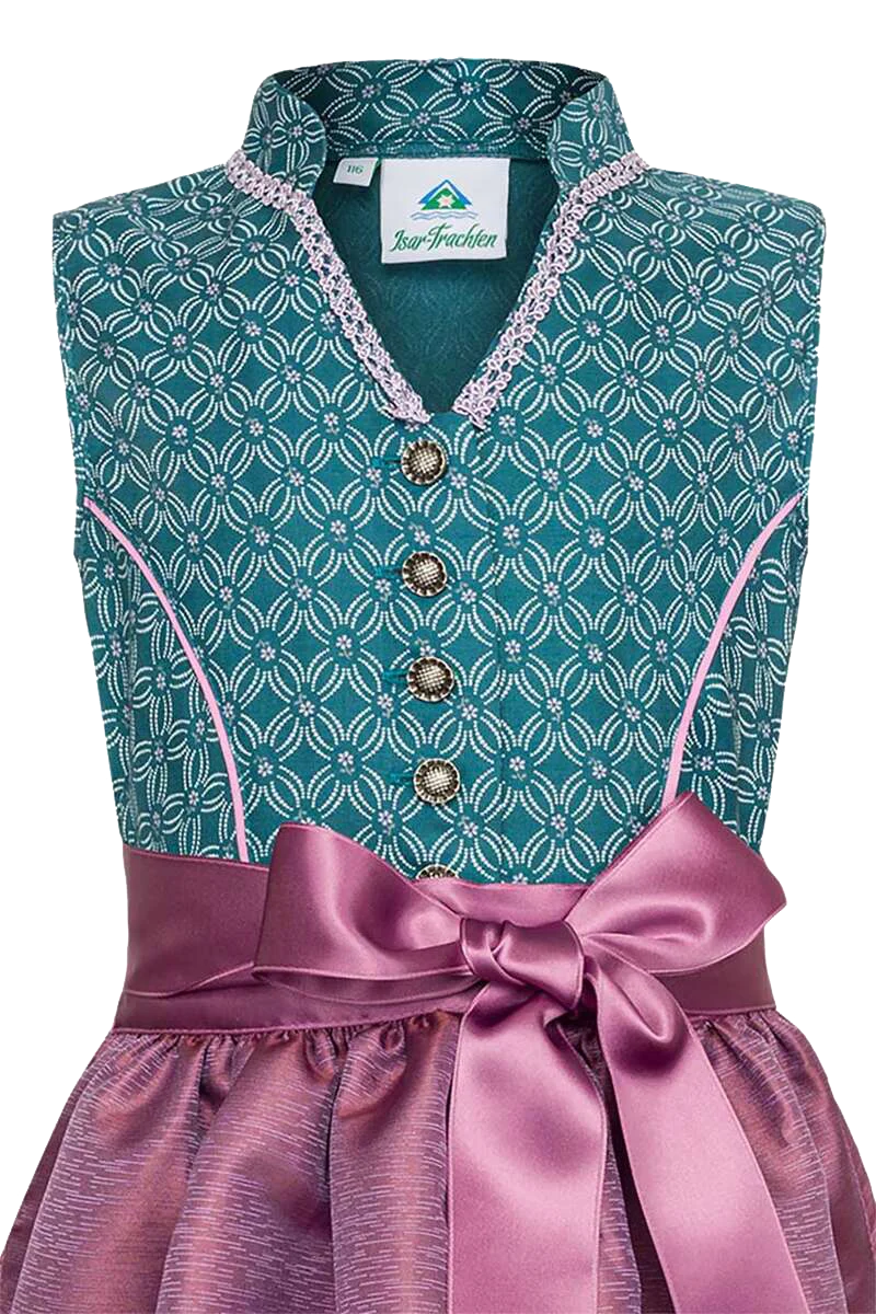 Kinder Teenie Dirndl hochgeschlossen V-Ausschnitt