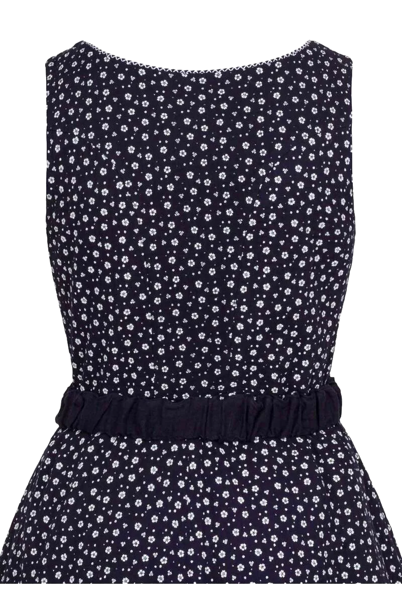 Baumwoll Trachtenkleid ohne Arm mit Gürtel