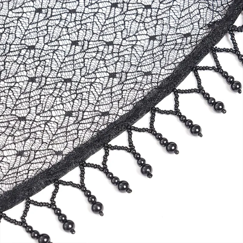 Gothic Jacquard Blumen- und Perlenbesetztes langes Unterkleid für Damen, Hochzeitskleid