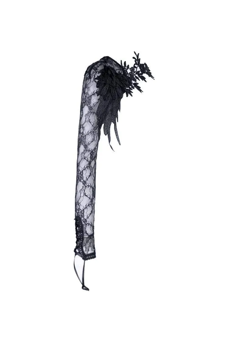 Gothic-Spitzenkleid mit halben Ärmeln und Blumenmuster für Damen