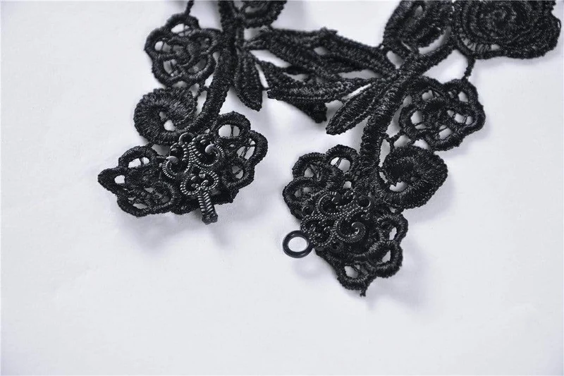 Gothic-Spitzenkleid mit halben Ärmeln und Blumenmuster für Damen