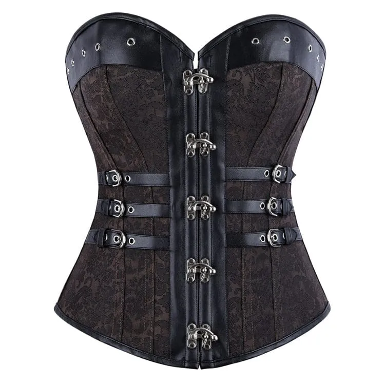 Gothic-Korsett für Damen mit Ösen, Schnallen und Schnürung über der Brust
