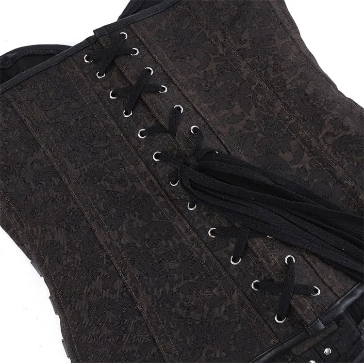 Gothic-Korsett für Damen mit Ösen, Schnallen und Schnürung über der Brust
