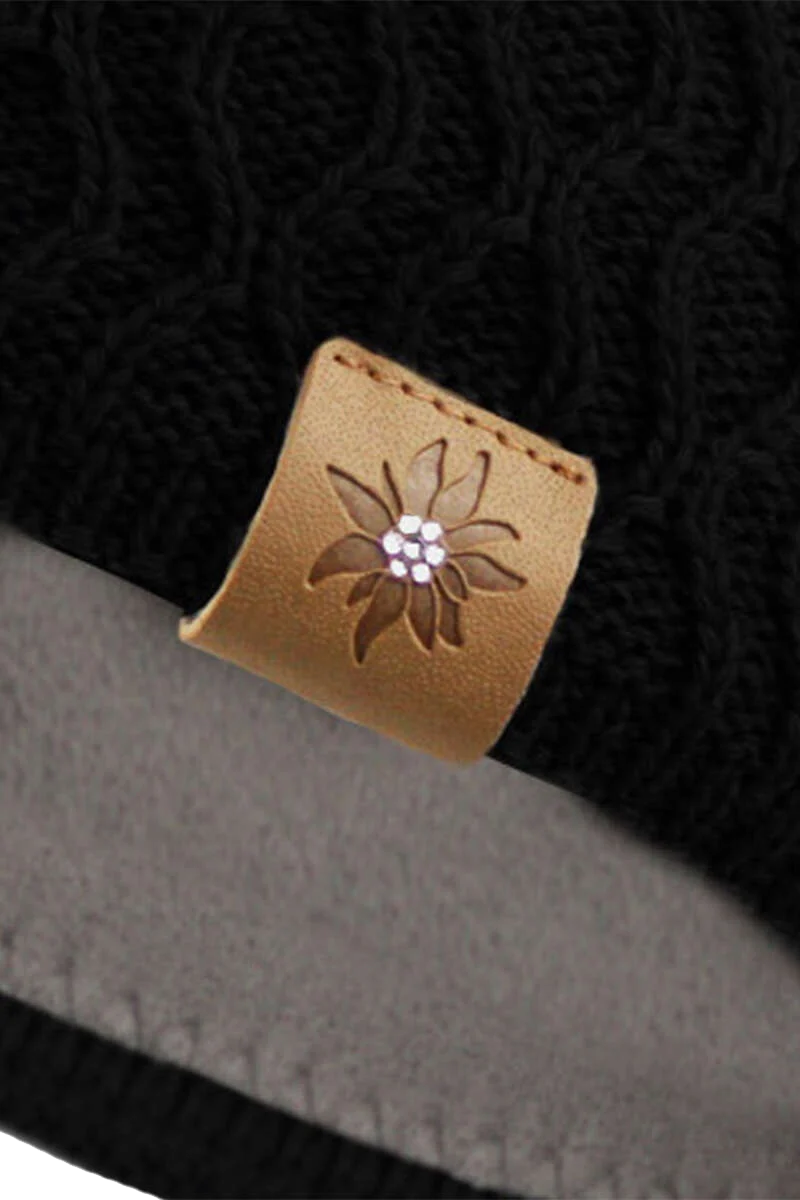 Damen-Strick-Stirnband mit Glitzer-Edelweiß
