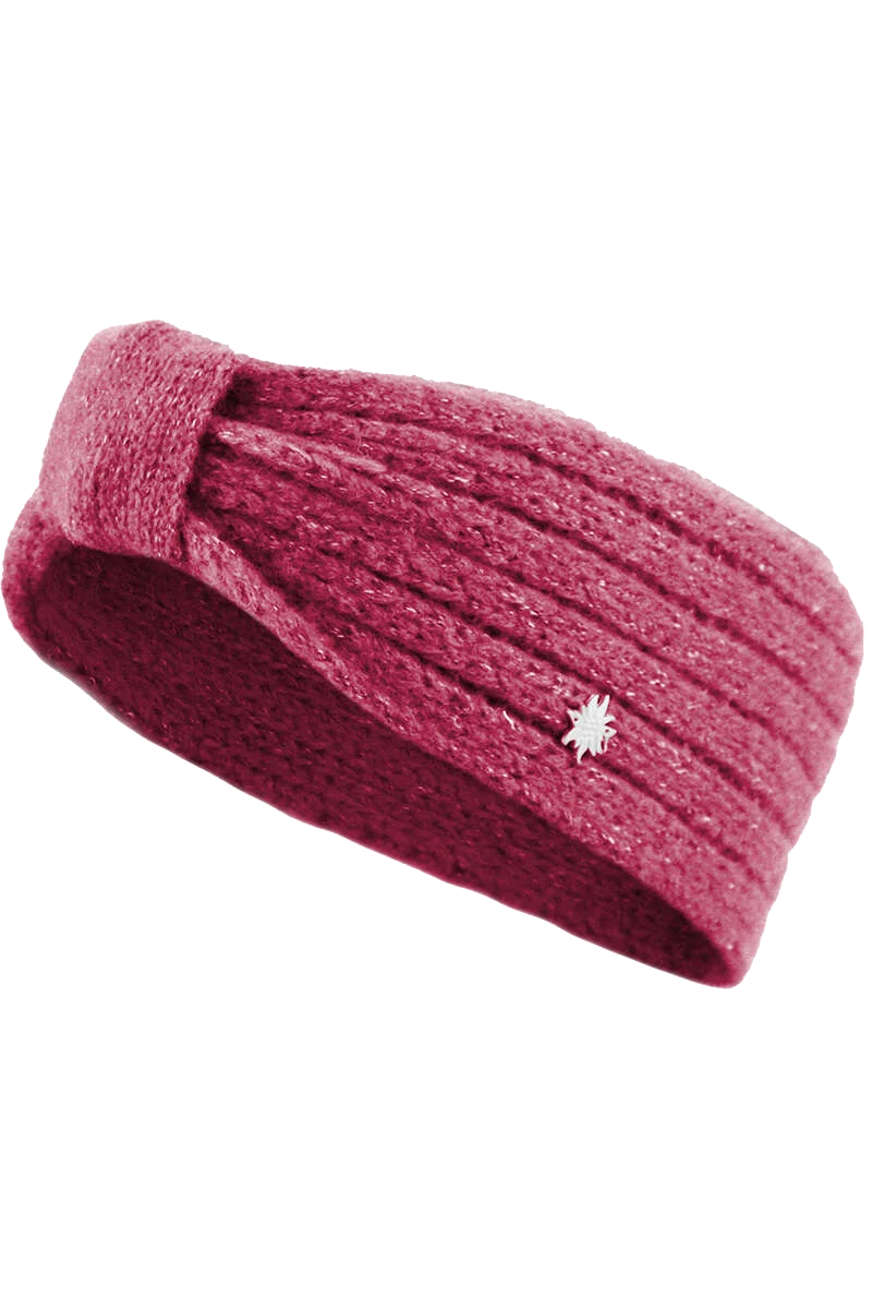 Damen Stirnband mit Edelweiß-Metallbadge