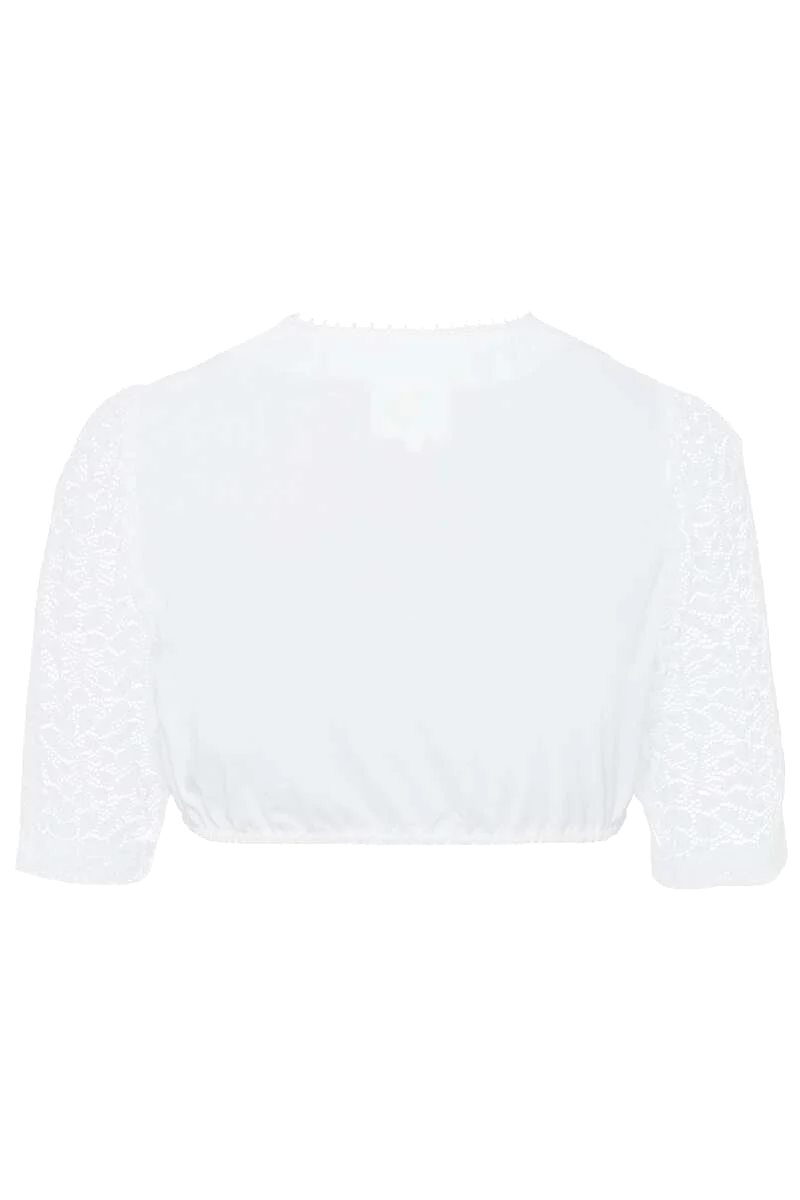 Dirndlbluse mit Spitze und halblangen Ärmeln
