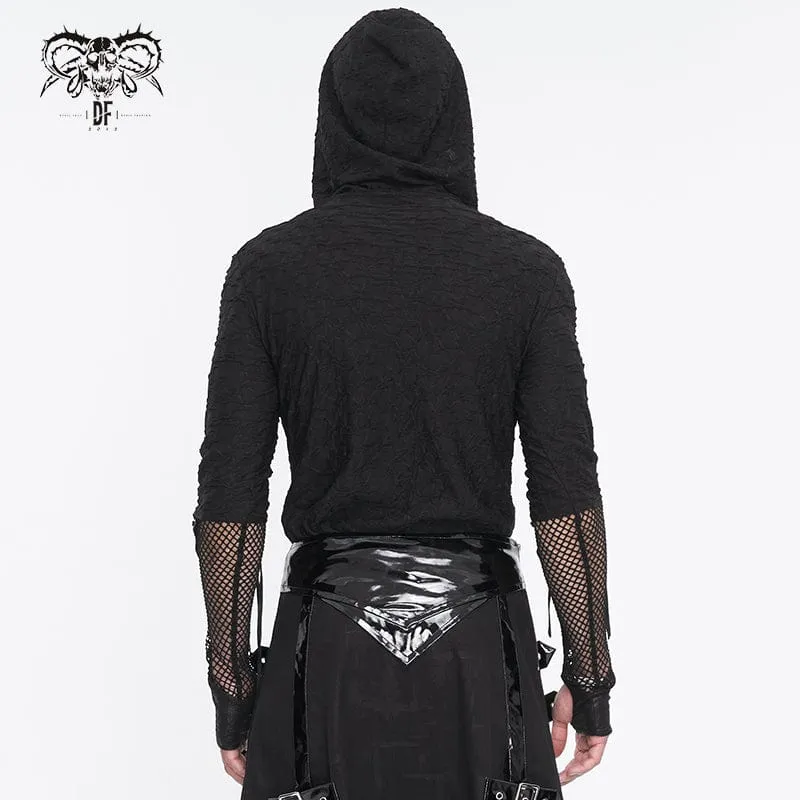 Punk-Kapuzenpullover mit Schnürung und Splice-Motiv für Herren