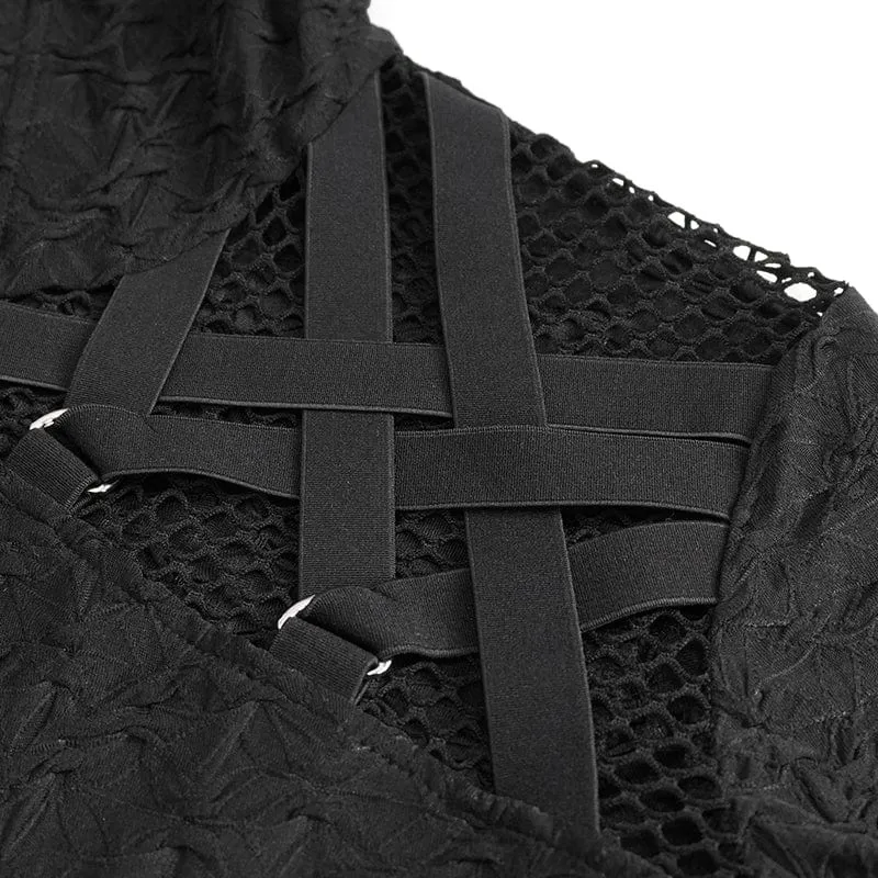 Punk-Kapuzenpullover mit Schnürung und Splice-Motiv für Herren