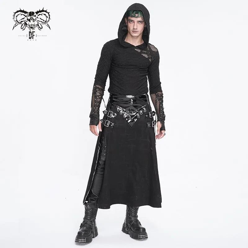 Punk-Splice-Split-Rock aus Lackleder für Herren