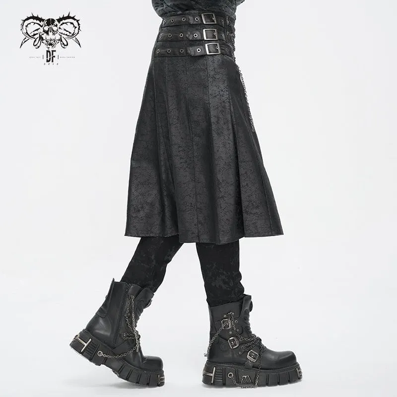 Herren-Gothic-Kettenrock mit mehreren Schnallen