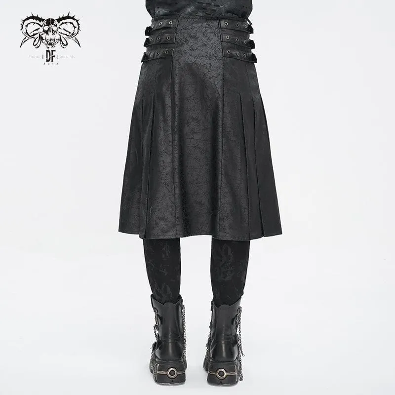 Herren-Gothic-Kettenrock mit mehreren Schnallen