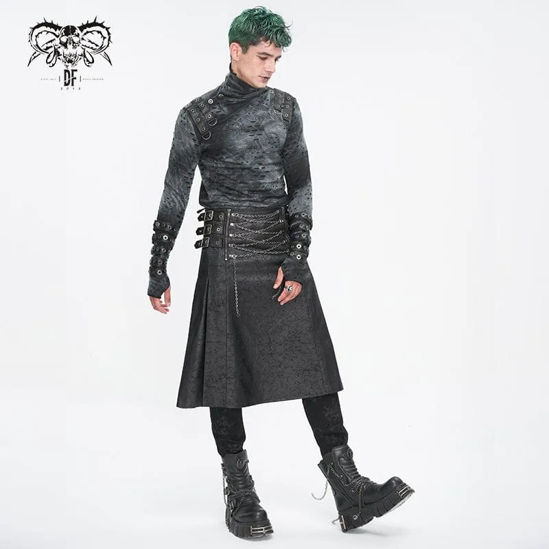 Herren-Gothic-Kettenrock mit mehreren Schnallen