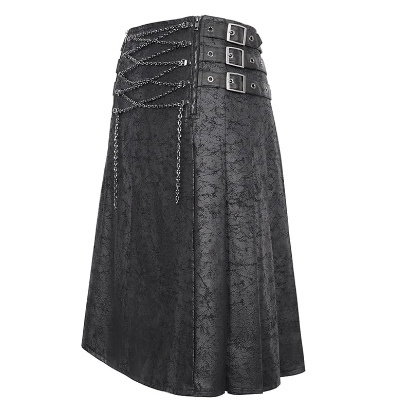 Herren-Gothic-Kettenrock mit mehreren Schnallen