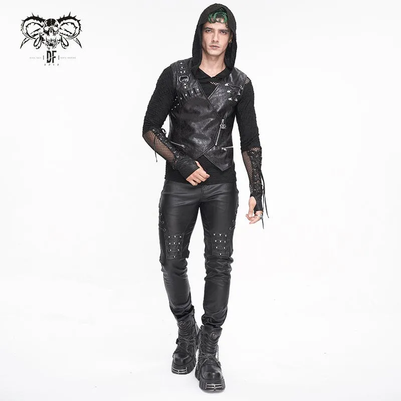 Punk-Schnürhose für Herren mit Nieten