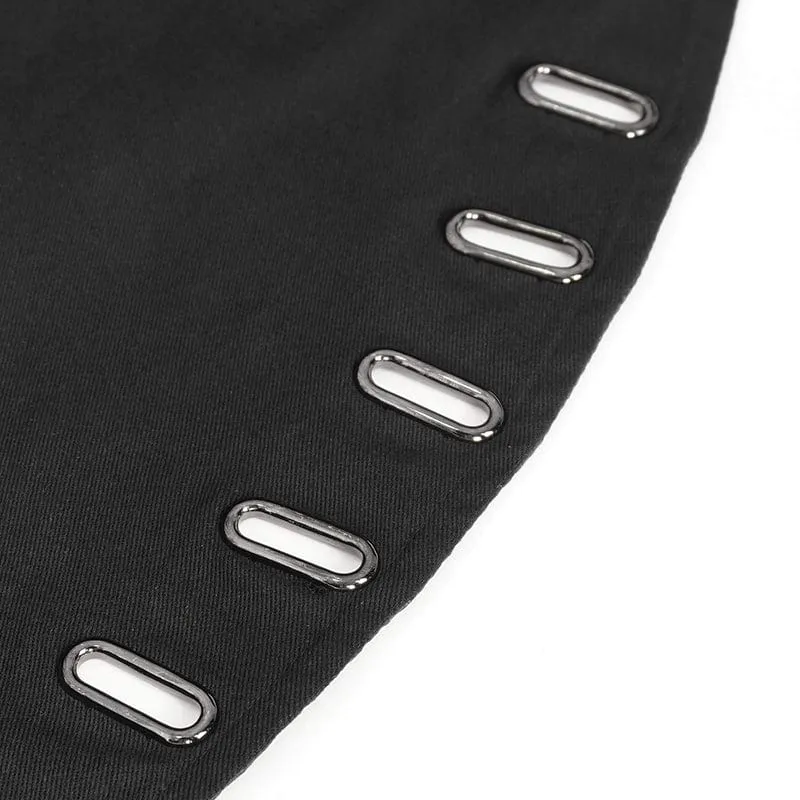 Herren-Gothic-Jacke mit unregelmäßigen Ösen und Kapuze
