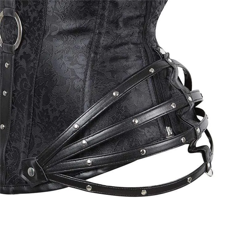 Damen Gothic Side Zipper Neckholder Top Korsetts