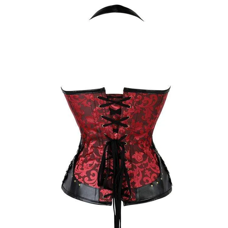 Damen Gothic Floral Halfter Top Korsetts Mit T-Back