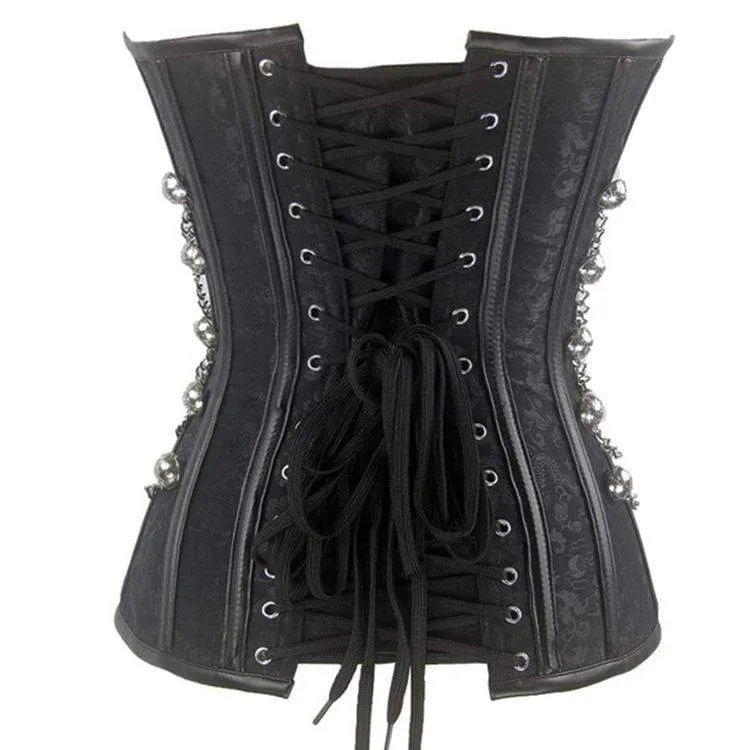 Gothic Multi-Chain Floral Overbust Korsetts für Damen