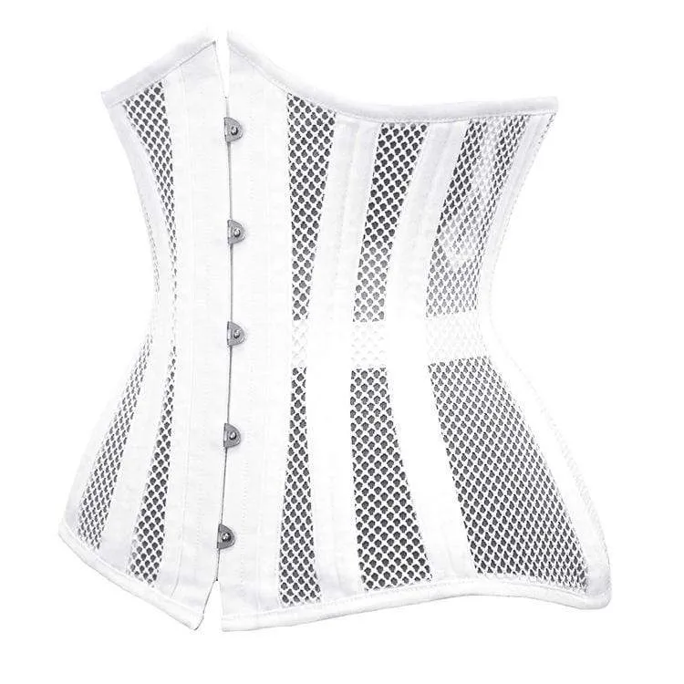 Damen Gothic Mesh 24-Stahlknochen Underbust Korsetts