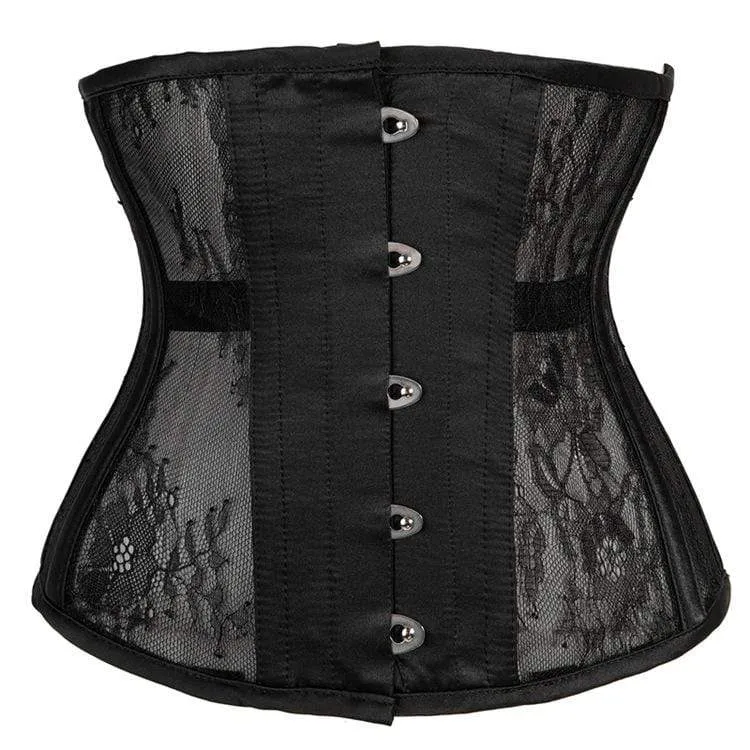 Damen Gothic 10-Stahlknochen Mesh Underbust Korsetts