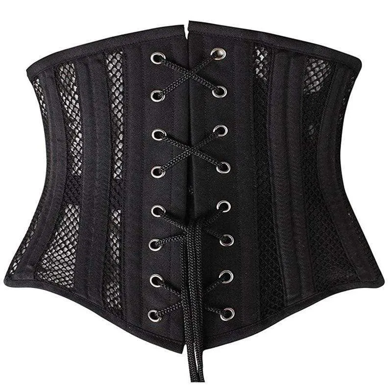 Frauen Gothic Mesh Underbust Korsetts
