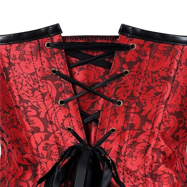 Damen Gothic Kunstleder Neckholder Top Korsetts