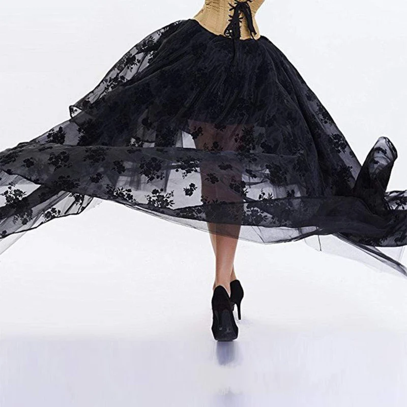Damen Gothic Lace High / Low Röcke