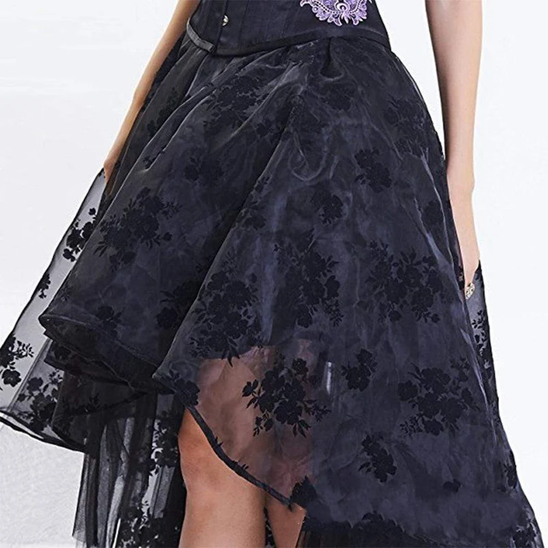 Damen Gothic Lace High / Low Röcke