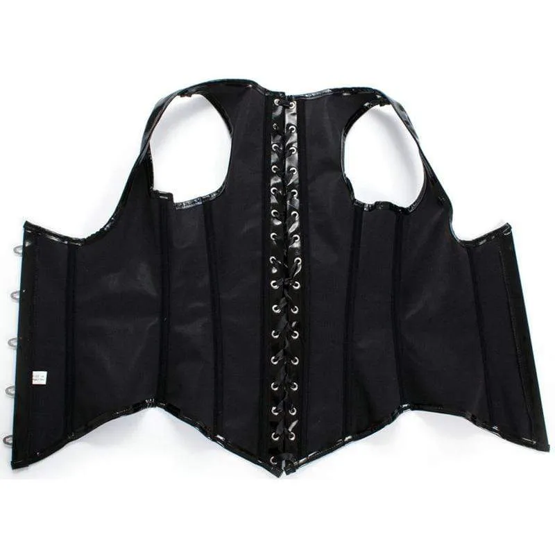 Damen Gothic Kunstleder Underbust Korsetts mit T-Rücken
