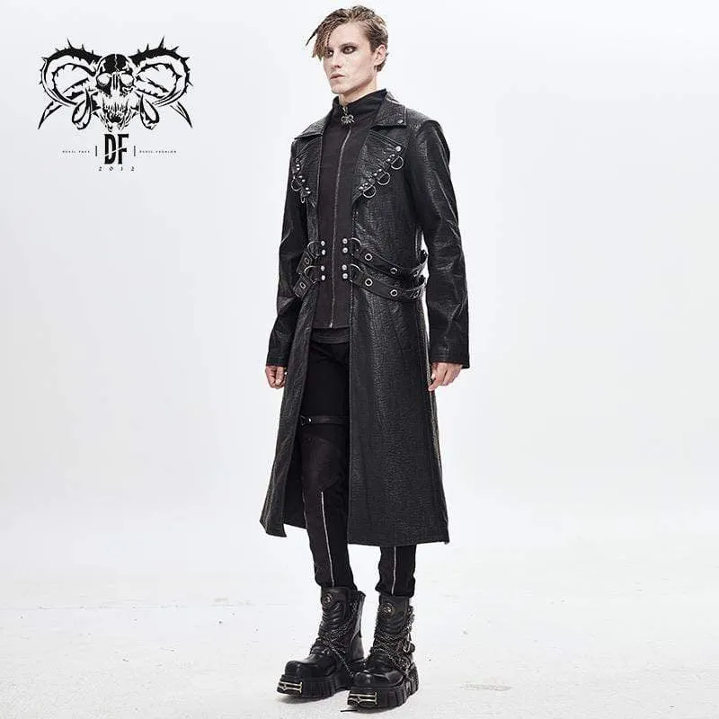 Herren Kunstleder Ringe Gürtel Mäntel