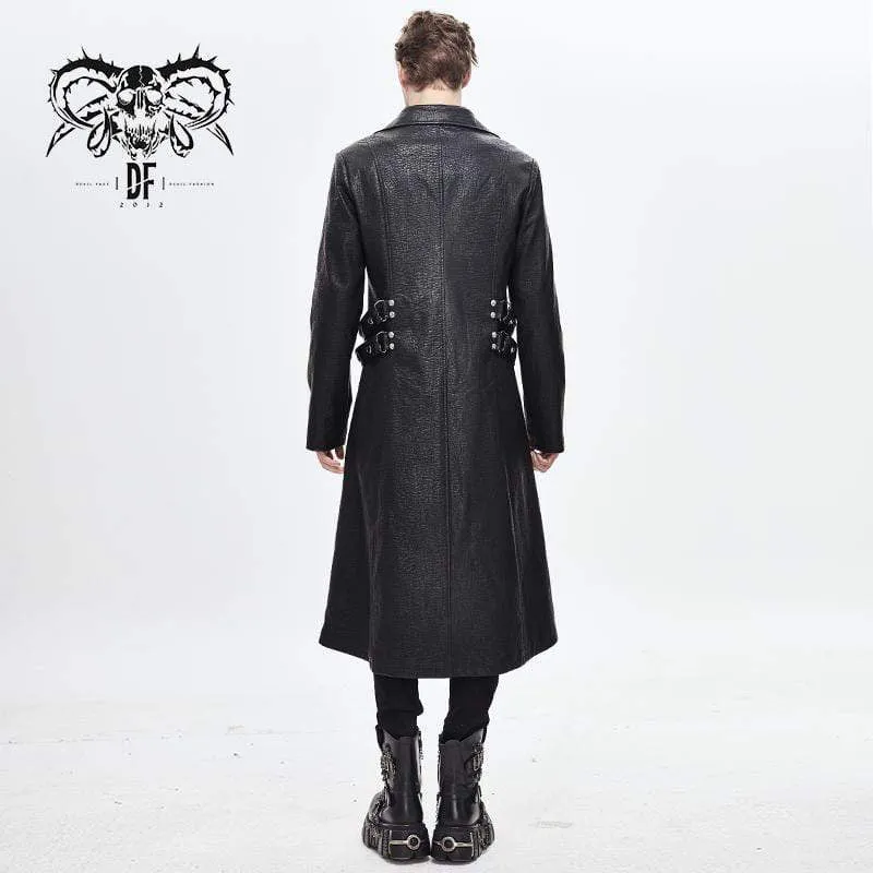 Herren Kunstleder Ringe Gürtel Mäntel