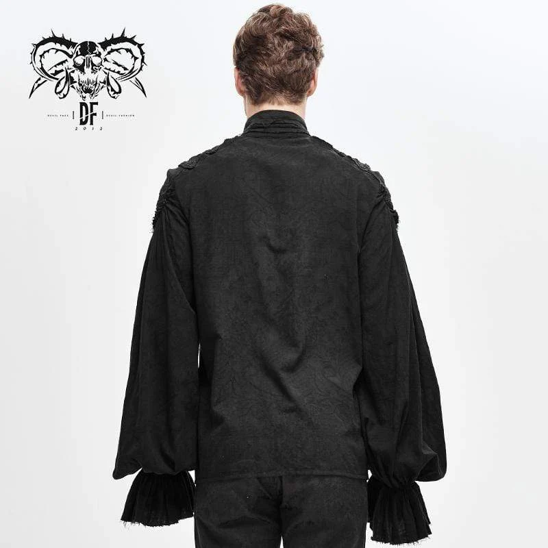 Herren Vintage wunderschöne Rokoko Puff Ärmel Rüschen Shirts