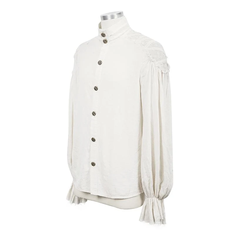 Herren Vintage wunderschöne Rokoko Puff Ärmel Rüschen Shirts