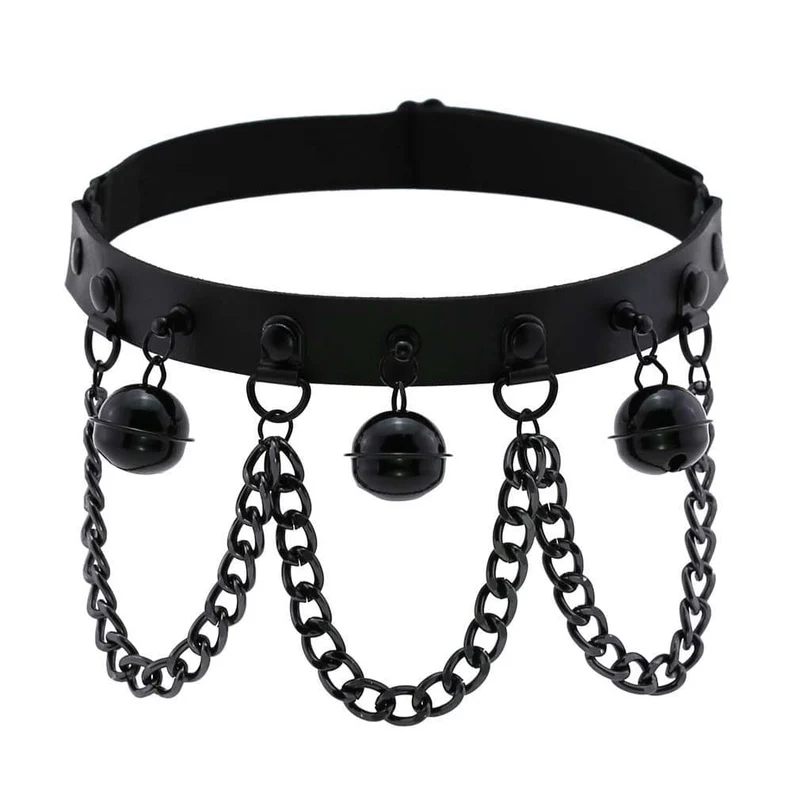Damen Gothic Chain Leg Harnesses mit Tinkle Bell