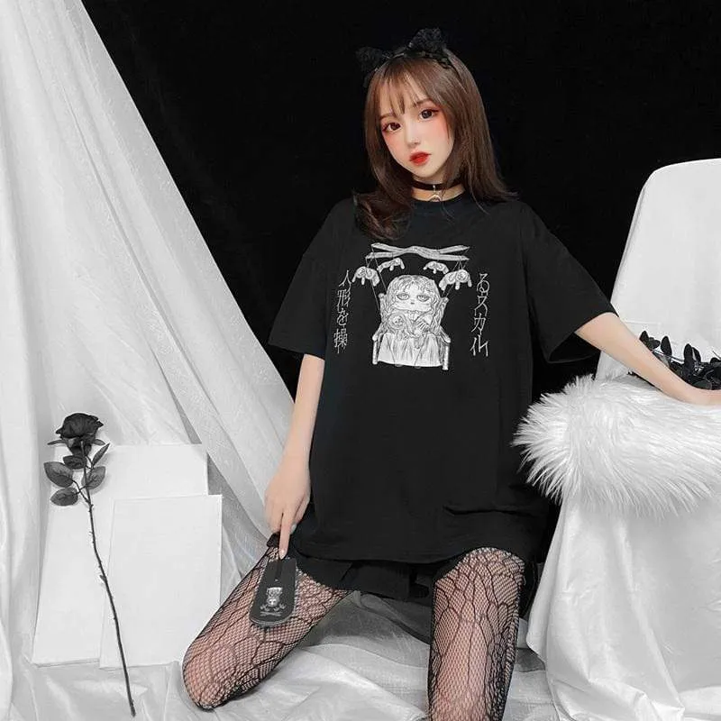 Frauen Goth Hollow Out schwarze Seidenstrümpfe