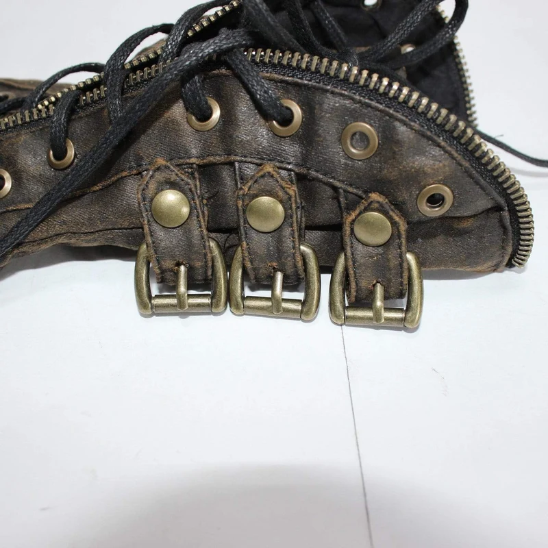 Damen Reißverschluss Gürtel Nieten Kunstleder Handschuhe
